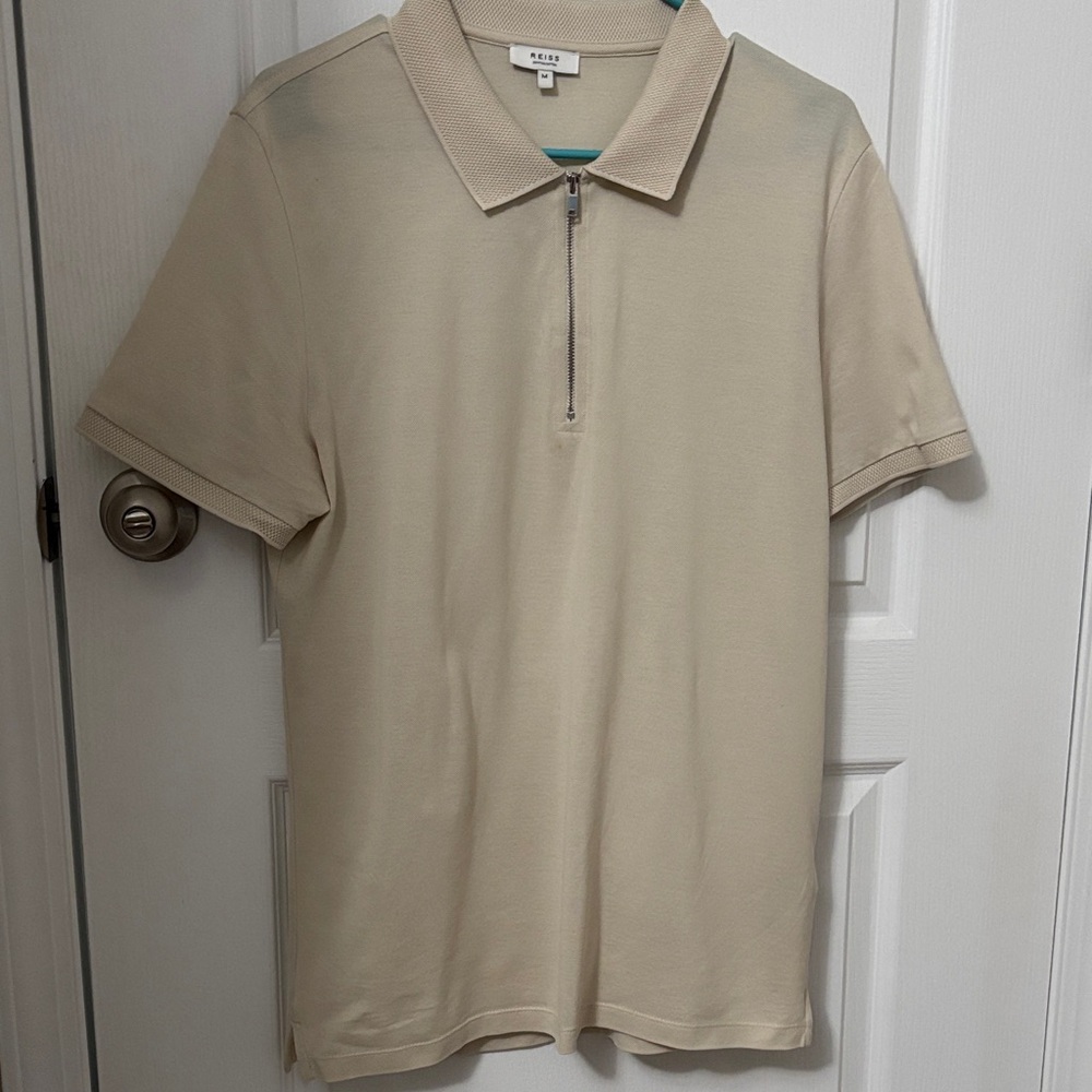 REISS MEN’s 1/2 zipper polo shirt. Perfect condition.